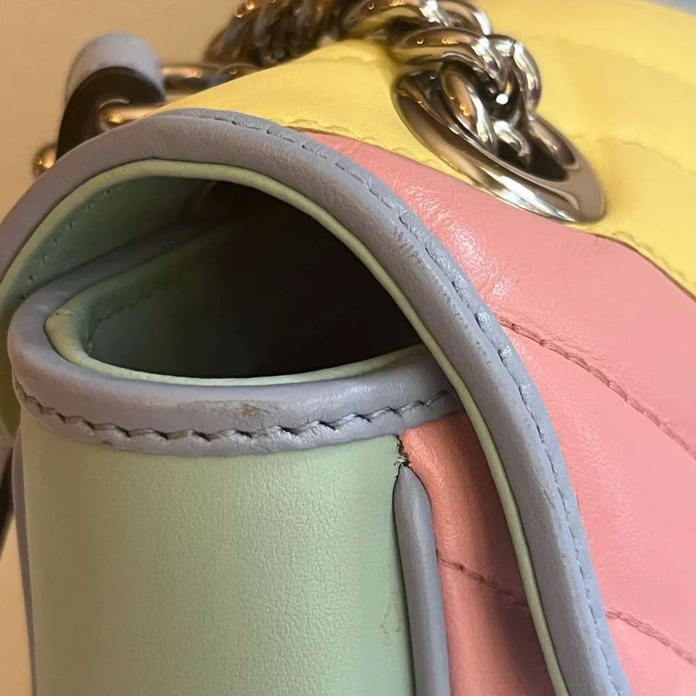 Gucci Multicolor Diagonal Marmont Matelassé Shoulder Bag - Picture 11 of 15